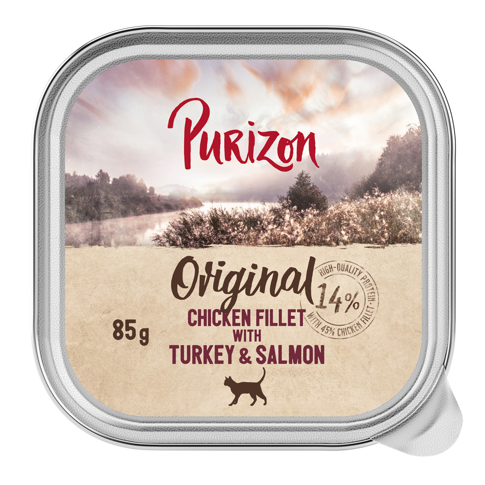 Purizon Original Schalen 24 x 85 g - Hühnerfilet mit Truthahn & Lachs Purizon Original Schalen 24 x 85 g - Hühnerfilet mit Truthahn & Lachs von Purizon