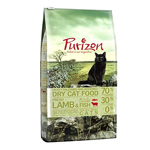 Purizon Premium Trockenfutter für ausgewachsene Katzen, Lamm und Fisch, 6,5 kg von Purizon