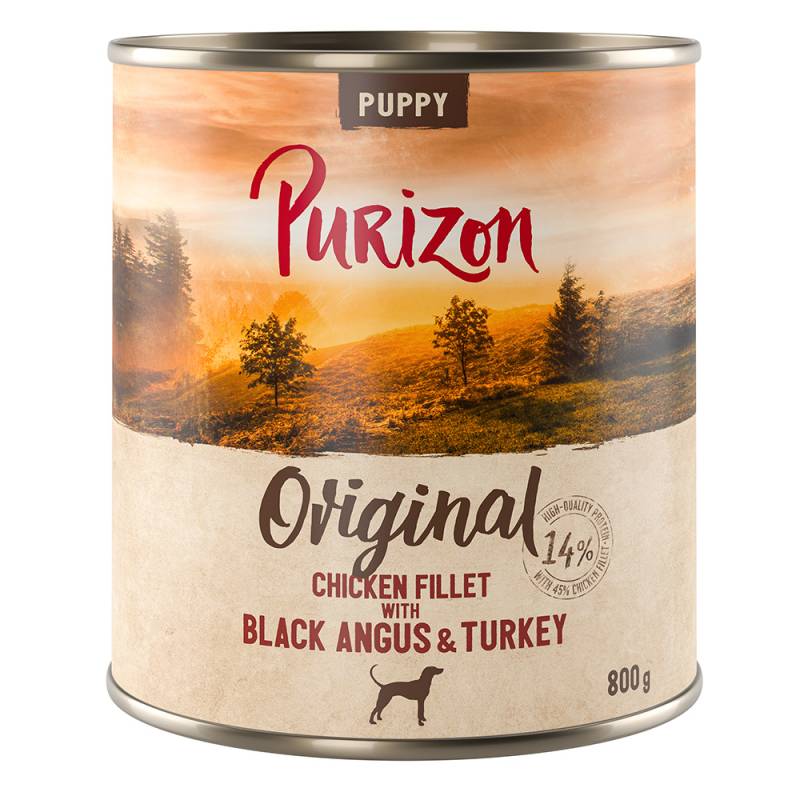 Purizon Puppy 6 x 800 g - Hühnerfilet mit Black-Angus-Rind & Pute von Purizon