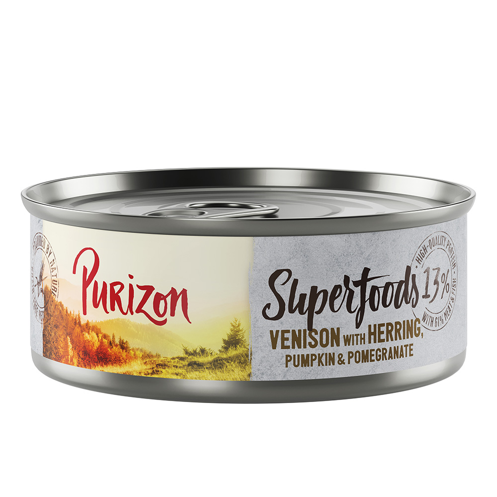 Purizon Superfoods 6 x 70 g - Wild mit Hering, Kürbis und Granatapfel von Purizon