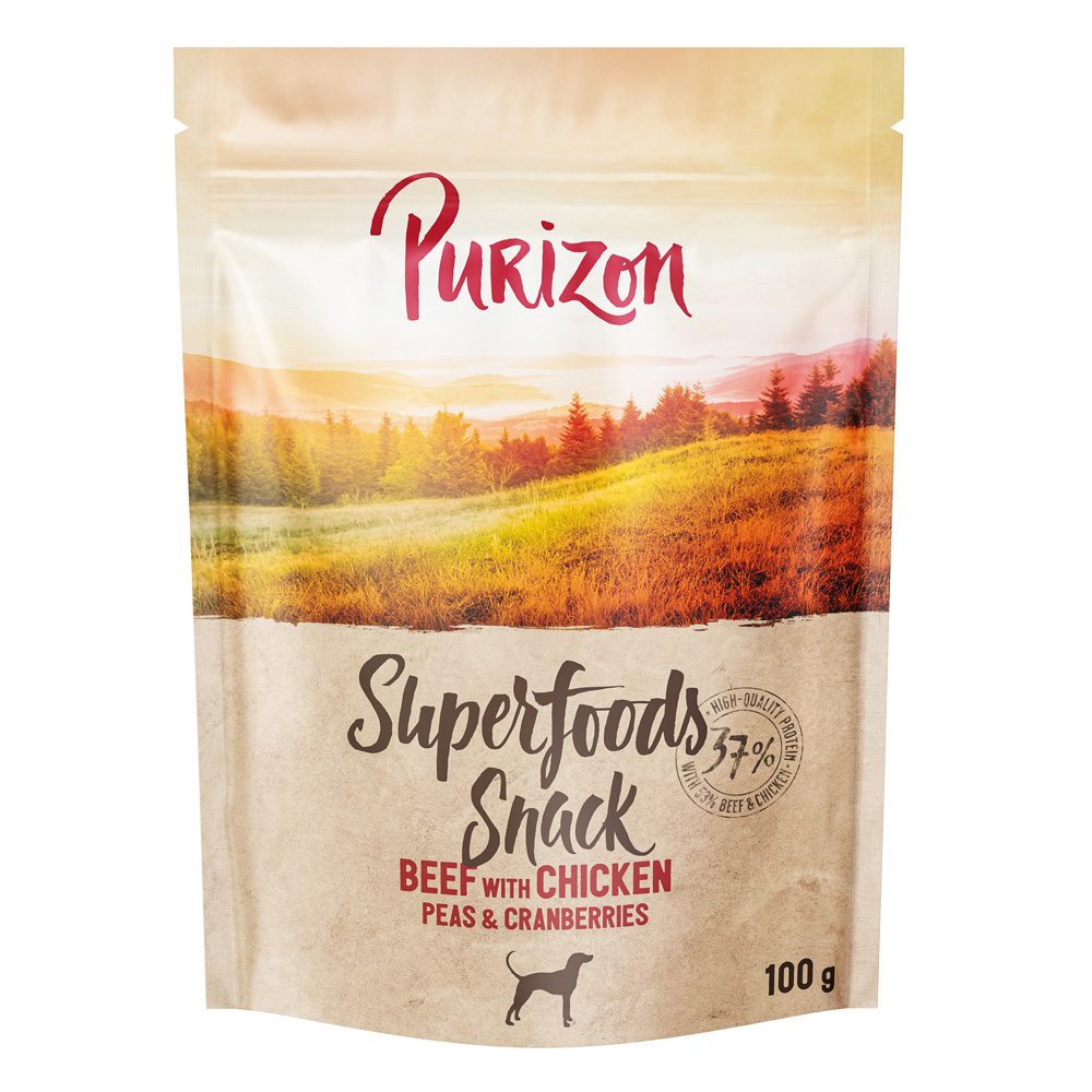Purizon Superfoods Hunde Snacks 100 g - Rind mit Huhn, Erbsen & Cranberries 100 g Purizon Superfoods Hunde Snacks 100 g - Rind mit Huhn, Erbsen & Cranberries 100 g von Purizon