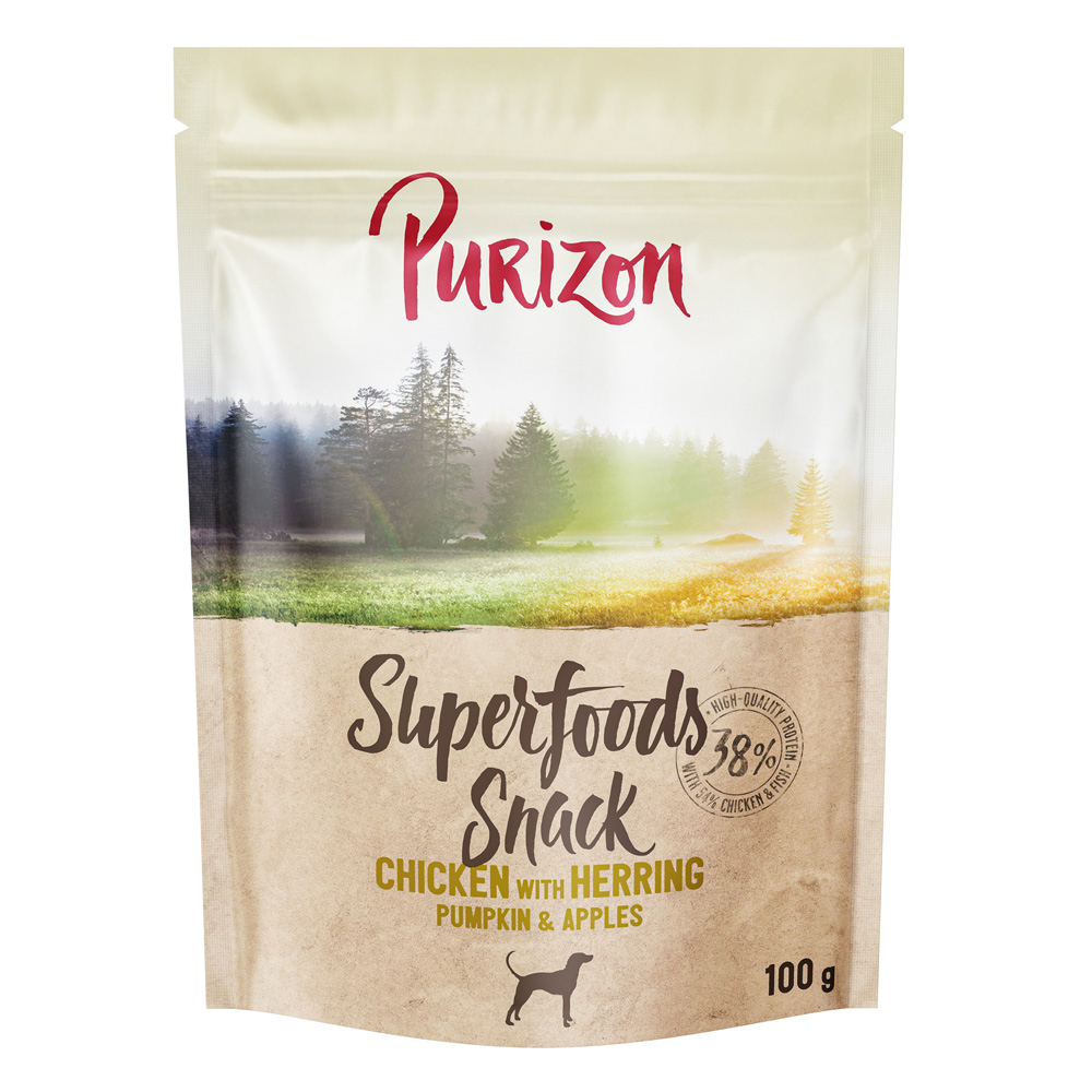 Purizon Superfoods Hunde Snacks 100 g - Sparpaket: Huhn mit Hering, Kürbis & Apfel 3 x 100 g Purizon Superfoods Hunde Snacks 100 g - Sparpaket: Huhn mit Hering, Kürbis & Apfel 3 x 100 g von Purizon