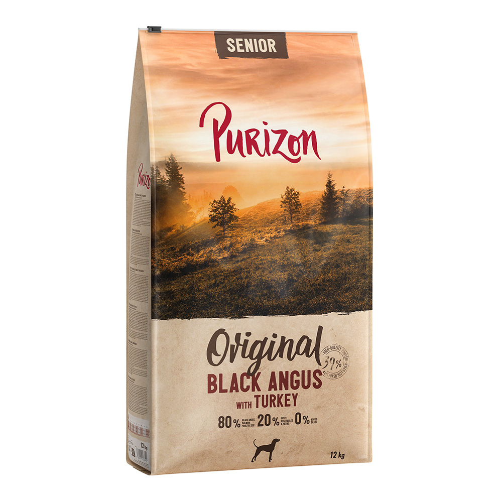 Sparpaket Purizon 2 x 12 kg - Classic: Senior Black Angus-Rind mit Truthahn von Purizon