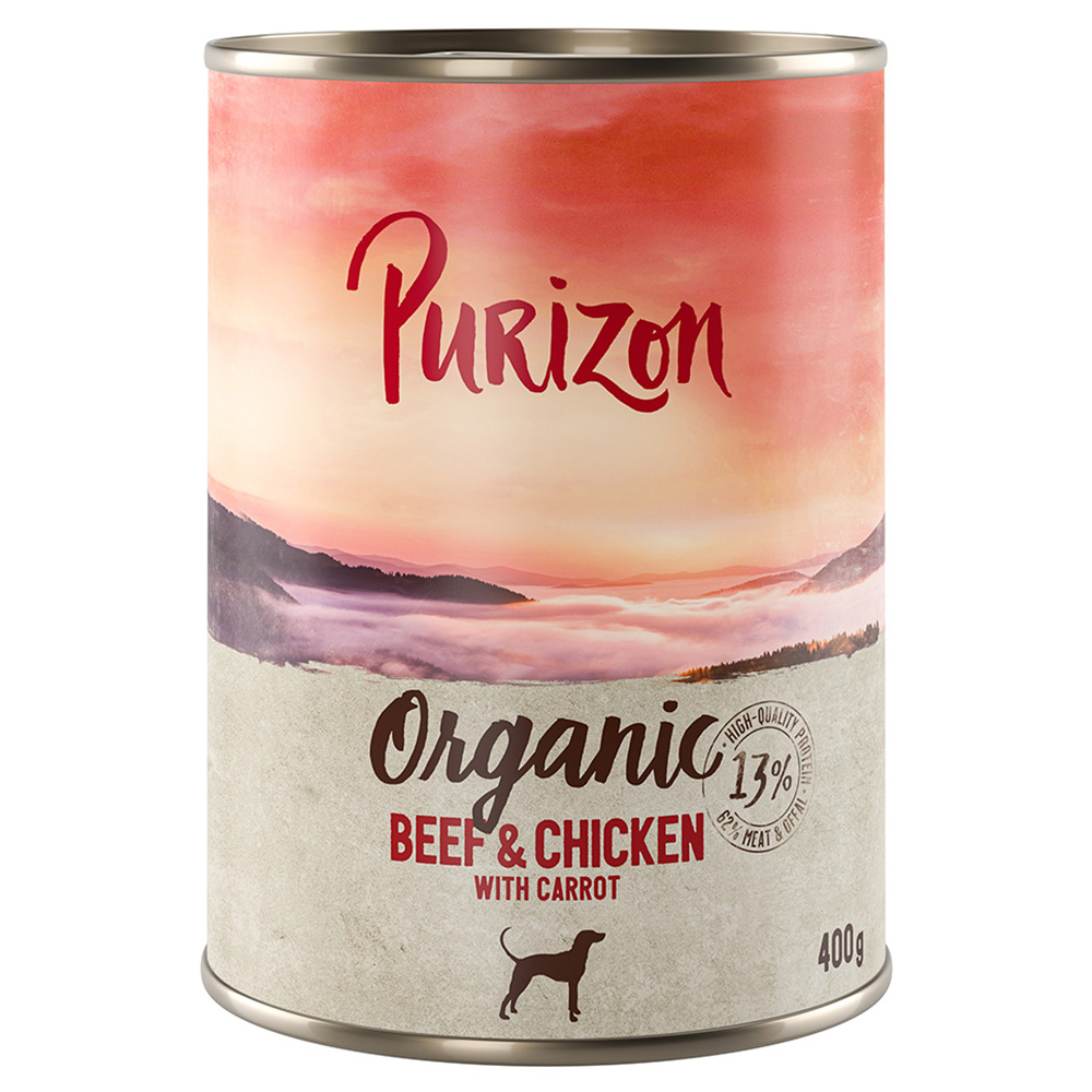 Sparpaket Purizon 24 x 400 g zum Sonderpreis - Organic: Rind und Huhn mit Karotte von Purizon