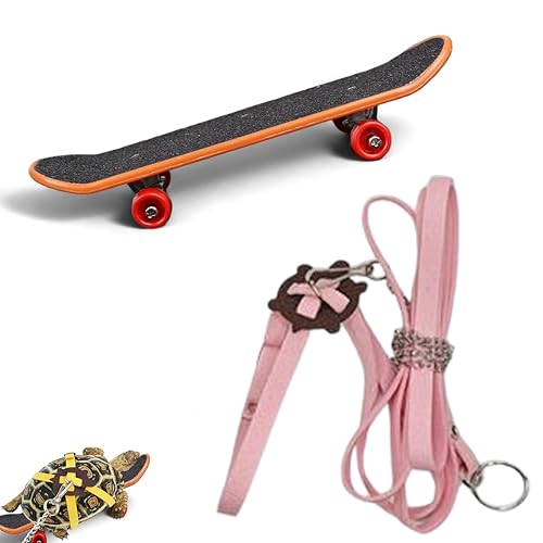 Verstellbare Schildkröten-Leine, lustiges Skateboard, Größe S, Rosa von PurrrfectionPet