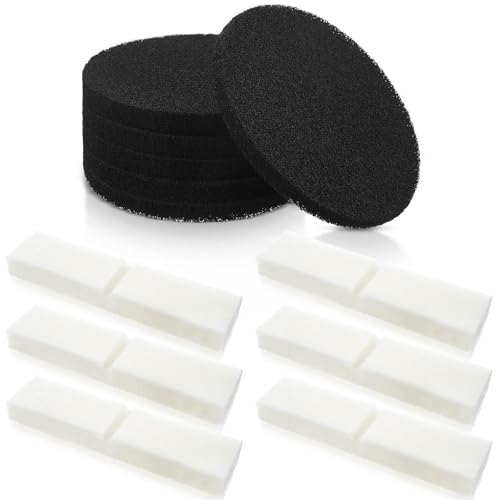 Pushglossy 12 Stück Ersatz-Aquarium-Schwamm-Filter-Pads und kohlenstoffimprägnierte Filterschaum-Pads, Aquarium-Filterzubehör, kompatibel mit Fluval FX4/FX5/FX6 von Pushglossy