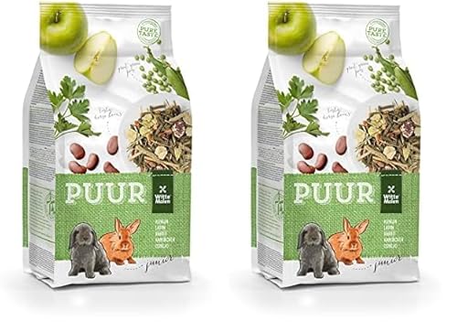 Puur Futter Junior für Junge (Zwerg-) Kaninchen, 2er Pack (1 x 600 g) von Puur