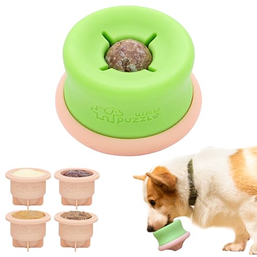 Puzzle Feeder Hunde-Puzzle-Spielzeug, interaktives Anreicherungs-Hundespielzeug für geistige Stimulation, langsames Füttern, Leckerli-Dosierung und gefrierbarer Spaß, um sie zu beschäftigen, Rosa von Puzzle Feeder