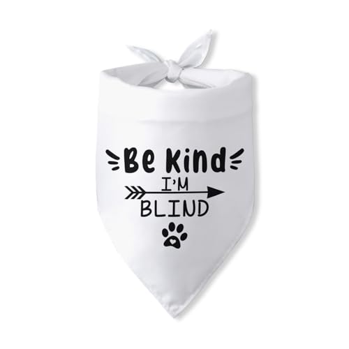 Be Kind I'm Blind Dreieckstuch Hund Bandana Lustig Hund Bandana Welpe Bandana Dreieckstuch Lätzchen Schal Zubehör für Kleine Mittlere Hunde Haustiere von Pwrlveiut