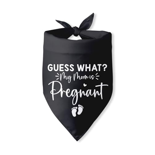 Guess What? My Mom is Pregnant Dog Bandana Schwangerschaft Ankündigung Hund Geschlecht Enthüllung Outfit Baby Ankündigung Foto Requisiten Hund Schal Zubehör Ich bin schwanger Ankündigung von Pwrlveiut