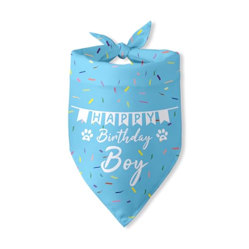 Hund Geburtstag Bandanas Junge Hund Geburtstag Outfit Dekorationen Schal Geschenke für Geburtstag Junge Hund Welpe Haustier Happy Birthday Blau Hund Bandana Hund Erste Geburtstagsfeier von Pwrlveiut