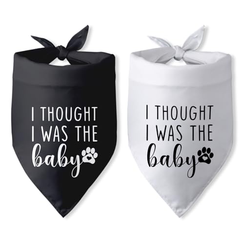 Bandana mit Aufschrift "I Thought I Was The Baby", Schwangerschaftsankündigung, Schal, Zubehör, Geschlechtsoffenbarung, Bandana, Baby-Ankündigung, Foto-Requisiten für große, mittelgroße und kleine von Pwrlveiut