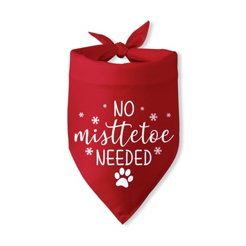 Hundehalstuch, Motiv: No Misttetoe Needed, Weihnachtstuch, Hundehalstuch, Hundehalstuch, Dreieckstuch für kleine und mittelgroße Hunde von Pwrlveiut