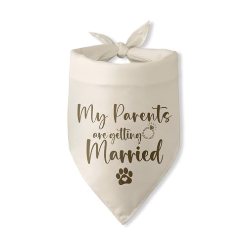 Hundehalstuch mit Aufschrift "My Parents are Getting Married", für Hochzeit, Verlobung, Brautparty, Geschenk, Hunde-Hochzeits-Kostüm, Foto-Requisite, Haustier-Schal, Zubehör von Pwrlveiut