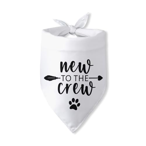 New to The Crew Hundehalstuch, Geschenk für neue Besitzer, Welpen-Bandana, Hundebesitzer, Geschenke, Dreieck-Lätzchen, Schal, Zubehör für kleine, mittelgroße Hunde, Haustiere von Pwrlveiut