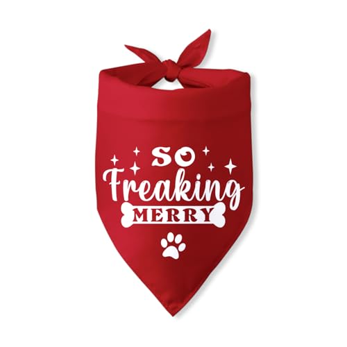 So Freaking Hundehalstuch, Weihnachtsmotiv, Hundehalstuch, Hundehalstuch, Dreieckstuch für kleine und mittelgroße Hunde von Pwrlveiut