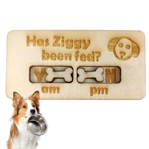 2 x Futter-Erinnerung, AM PM Hundefutter-Tracker, magnetisch, dekorativ, magnetische Schieber, niedlich, für Haustiere, Hunde, Katzen, für Kühlschrank, magnetische Oberflächen, für Schlamm von Pxcewdcx