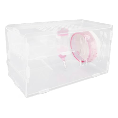 Hamsterkäfig, Transparente Hamster Lebensräume Kleine Tier Rennmäuse Acrylkäfig, Niedliche Mini -Haustier Lebensräume mit Accessoires Training Water Flasche Lebensmittelschale von Pyhodi