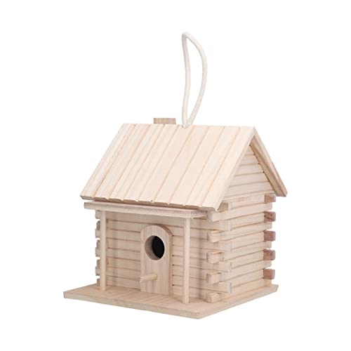 Vogelhaus aus Holz, Hängendes Blockhaus-Vogelhaus mit Humanisiertem Anti-Ast-Design, Außen- und Gartendekoration von Pyhodi
