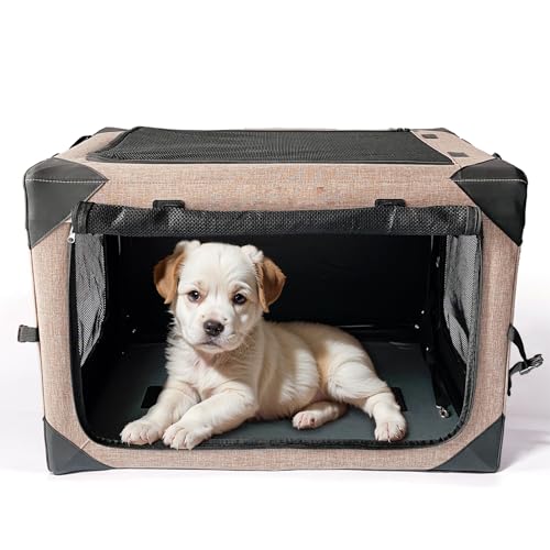 Weiche faltbare Hundebox, atmungsaktiv, tragbar, Reise-Hundebox für kleine Hunde, drinnen und draußen, 4-türig, faltbar, mit robusten Netzfenstern (klein/50,8 cm L x 33 cm B x 33 cm H) von Pypyfulaboo