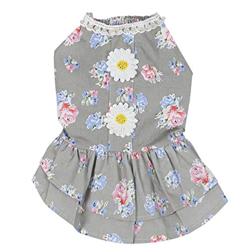 Pyugxab Hundebaumwollkleidung Haustier Welpe Prinzessin Rock Weste Kleid HüNdchen Sommer KostüM L von Pyugxab