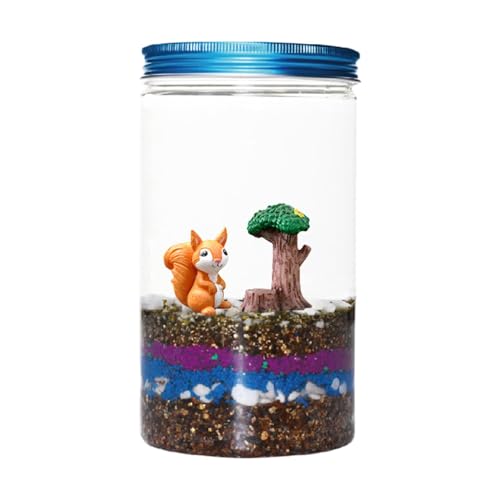 Beleuchtetes Terrarium-Set, Terrarium für Kinder, tragbares beleuchtetes Terrariumzubehör – Grow N leuchtendes Terrarium-Set, Wohn-Ökosystem-Terrarium für Mädchen und von Pzuryhg