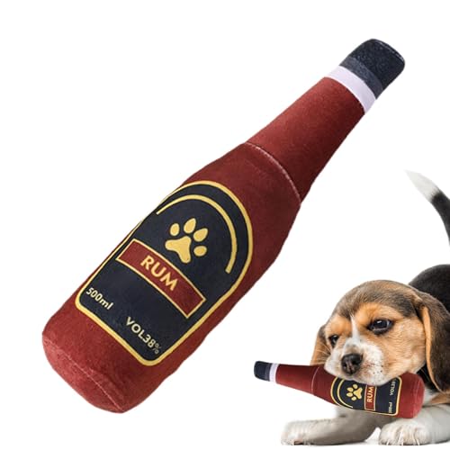 Bierflasche Hundespielzeug, Hund Quietschendes Kauspielzeug, Plüsch Bierflasche Hundespielzeug, Lustiges Hundespielzeug Imitation Alkohol, Knistern Hundespielzeug Für Mittlere Hunde, Quietschendes von Pzuryhg