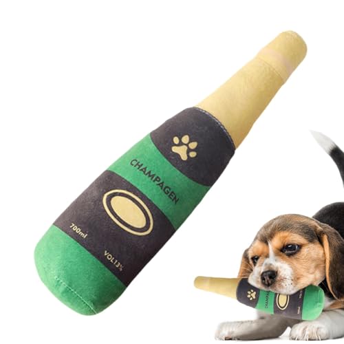 Bierflasche Hundespielzeug, Hund Quietschendes Kauspielzeug, Plüsch Bierflasche Hundespielzeug, Lustiges Hundespielzeug Imitation Alkohol, Knistern Hundespielzeug Für Mittlere Hunde, Quietschendes von Pzuryhg