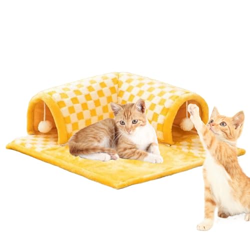 Cat Tunnel | 2-in-1 Play Tube | Extensible Cat Bed & Interactive Toy Tunnel, Foldable Pet Toy Supplies for Bored Cats, Indoor Play Tunnel for Exercise and Resting von Pzuryhg