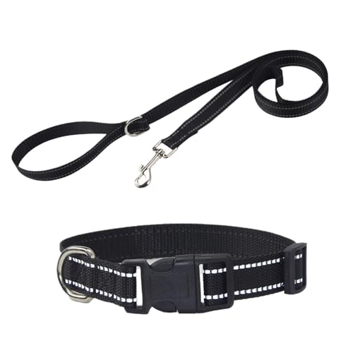 Dog Collar Set, Reflective Strips Leash and Harness, Quick Release Buckle Pet Leader, Adjustable, Breathable Outdoor Puppy Training Gear for Small to Large Dogs, 50 x 2.5 x 1cm von Pzuryhg