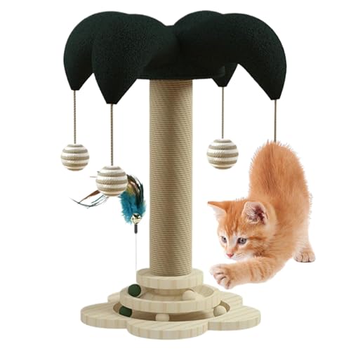 Katzenbaum Katzenbaum Kletterbaum für Katzen Haustier Spielpfosten Interaktives Klettergerüst mit Beißspielzeug Stabile Katzen Kletterpfosten Verspielte Haustiermöbel 29x29x50cm für Entspannung von Pzuryhg