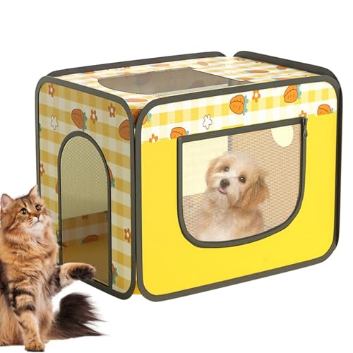 Katzentrockenraum Weiche Hundebox | Weiche Hundehütte, bunt Bedruckte Katzenföhnbox, Katzenkäfig-Zwinger, Anti-Fliegen-Haartrocknungsraum für Reisen, Zuhause, Zuhause, Hundebox von Pzuryhg