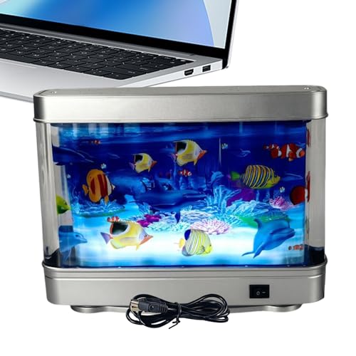 Kunstfisch-Aquarium – Mini-Aquarium, niedlich, realistisch, leise, leuchtend, sensorische Dekoration für Geburtstag, Baby, Erwachsene, Kinder, Nachtgenuss Kunstfisch-Aquarium – Mini-Aquarium, niedlich, realistisch, leise, leuchtend, sensorische Dekoration für Geburtstag, Baby, Erwachsene, Kinder, Nachtgenuss von Pzuryhg