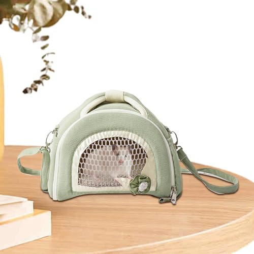 Pzuryhg Hamster Outdoor Carrier, Travel Small Animal Bag, Breathable Hamster Carry Cage, Zipper Animal Carrier, Small Animal Travel Bag, Hamster Travel Cage Elastic Cloth, Arctic Velvet, Net Cloth von Pzuryhg