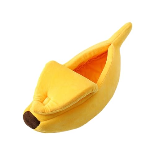 Pzuryhg Hunde-Bananenbett | Bananen-Haustierschlafsack | Haustierbett in Bananenform, gelbes Schlafnest für Haustiere, warmes Bett für Haustiere im Winter, gemütliches Haustierbett in Bananenform, von Pzuryhg