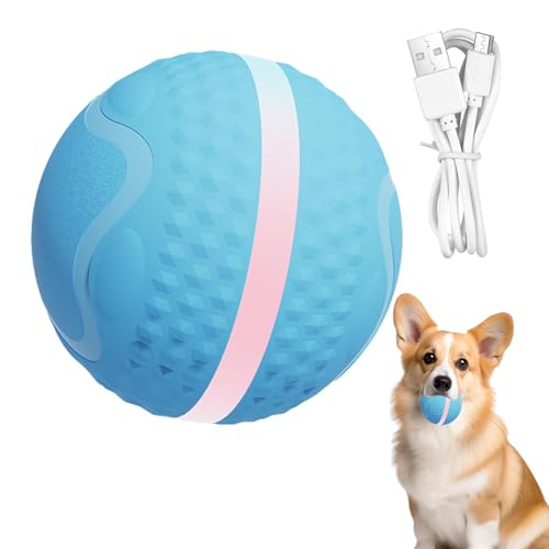 Pzuryhg Interaktiver Hundeball, USB-Aufladung, wasserdicht, langlebig, selbstspringender Ball mit Bewegungssensor, verbessert die Spielzeit für Welpen von Pzuryhg