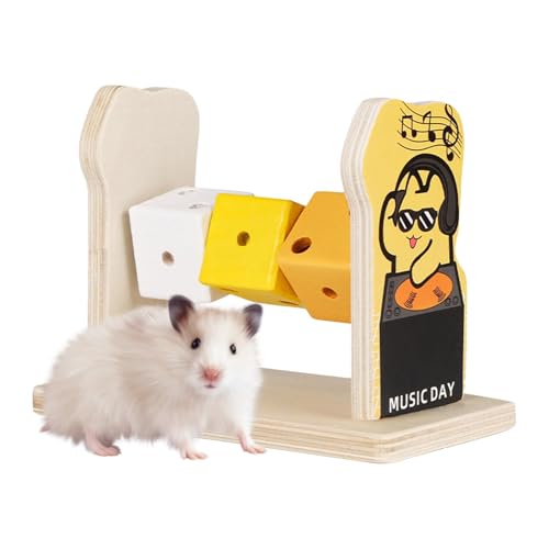 Pzuryhg Nagerausrüstung, Hamster-Anreicherungsspielzeug, Holzhamster-Trainingskauspielzeug, kreatives Hamster-Kaublöcke, Spielzeug, Hamsterkäfig-Zubehör, 14 x 6,5 x 10,5 cm von Pzuryhg