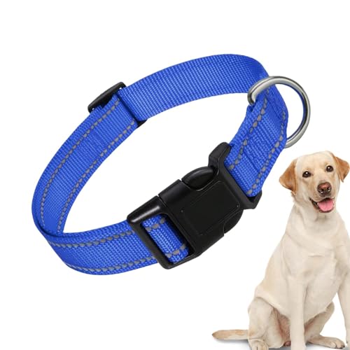 Pzuryhg Reflektierendes Haustierhalsband, reflektierendes Haustierhalsband, Nylon, Komforthalsband, atmungsaktiv, bequem für große Katzen, kleine Hunde von Pzuryhg