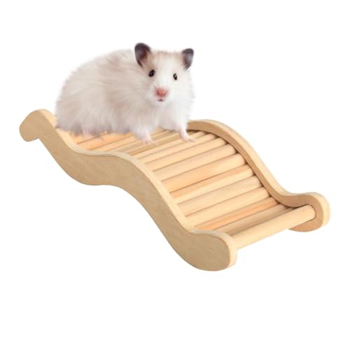 Pzuryhg Wooden Hamster Toys, Multi-Functional Cage Syrian Hamster Toys, Perfect for Small Pets Dwarf Hamster Toys, Hamster Cage Decor, Small Pet Ladder, 25x10x3cm/9.84x3.94x1.18 Inches von Pzuryhg