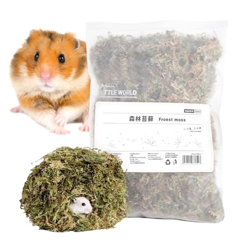 Rodents Esentials, Hamster Bedding, Hamster Bedding Odor Control, 5L Soft Moss Hamster Habitat Reptile Moss for Dwarf Syrian Hamsters, Gerbils, Mices, Degus or Other Small Animal, 25x15x10cm/9.84x5.91 von Pzuryhg