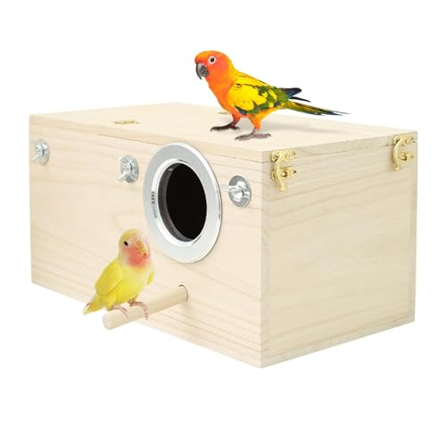 Sittich-Nistkasten, Käfige Nistkasten, Vogelkäfighaus, Nistkasten Vogelhaus Wellensittich Holz Brutkasten für Lovebirds, Papageien Paarungsbox Outdoor Garten Holz Vogelhaus Eichhörnchen von Pzuryhg