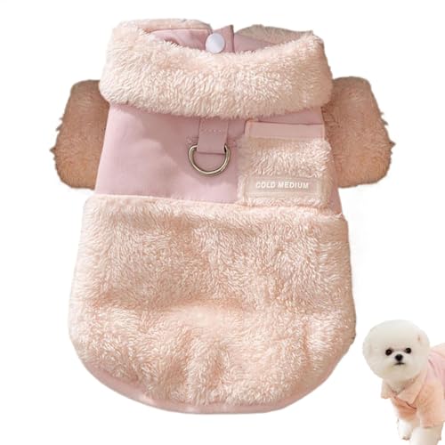 Warm Reversible Puppy Jacket for Cold Weather, Double-Sided Wear Winter Coat for Large Dogs, Outdoor Cold Weather Pet Clothes with Rope Ring for Autumn and Winter Blue, pink, White von Pzuryhg