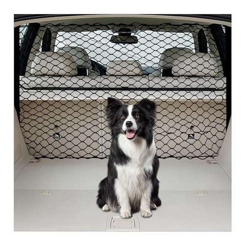 Q-DDOIT Hunde-Auto-Barriere 119,4 cm breit, ideal für LKWs/SUVs/Limousinen in voller Größe, Haustierrücksitz-Trennwand, Fahrzeugtor, Laderaum, Reisekofferraum, Netz, Absperrgitter (Ankunft in ca. 5 von Q-DDOIT