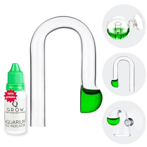 Q-Grow CO2 Dauertest Aquarium, inkl. hochwertige 15 ml Testflüssigkeit, HangOn Drop Checker CO2 Test Aquarium L, CO2 Tester von Q Grow Innovative Aqua Tools