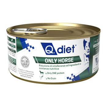 Qdiet Only Horse 150 g (Packung mit 11 Stück) Monoprotein Solo Pferd - für Hunde und Katzen von Q.diet