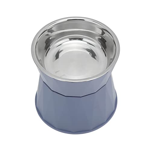 Erhöhter Futternapf für Haustiere, Katzennapf aus Edelstahl, doppelter Futter- und Wassernapf für kleine Hunde und Katzen (Blue [high Double Bowl]) von QANYEGN