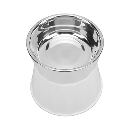 Erhöhter Futternapf für Haustiere, Katzennapf aus Edelstahl, doppelter Futter- und Wassernapf für kleine Hunde und Katzen (White [high Double Bowl]) von QANYEGN