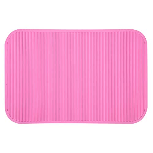 Haustierpflege-Pad, rutschfeste Bade-Trainingsmatte aus Gummi, tischfeste Matte, Werkzeug für den Bade-Trainingstisch für Hunde (Pink) von QANYEGN