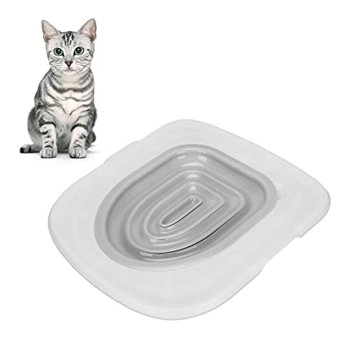 QANYEGN Katzen-Toiletten-Trainings Kit, Wieder Verwendbarer Haustier-Toiletten Trainer, Katzen-Toiletten-Trainings Kit Für Einfache Reinigung(Grau und Weiß) von QANYEGN