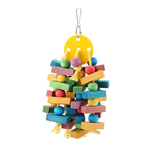 Kauspielzeug für Sittichseile, hängende Sittichschaukel, mehrfarbige Bausteine, Sittichspielzeug für Papageien und Vögel von QANYEGN